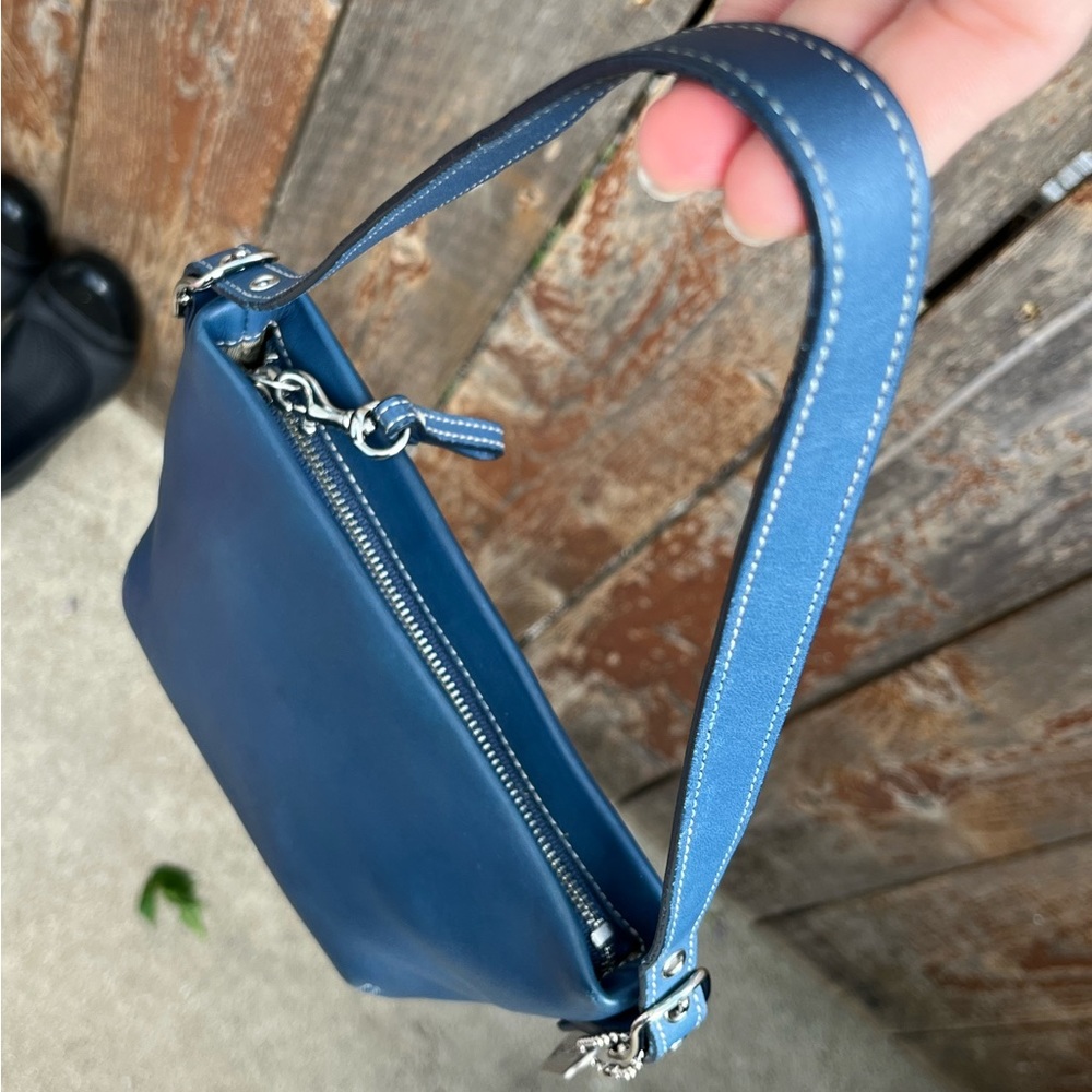 Vintage Coach Legacy Mini Duffle bag Blue Leather - Picture 7 of 10